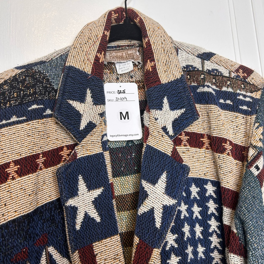 Patriotic Tapestry Jacket with Stars and Stripes - Picture 4 of 5